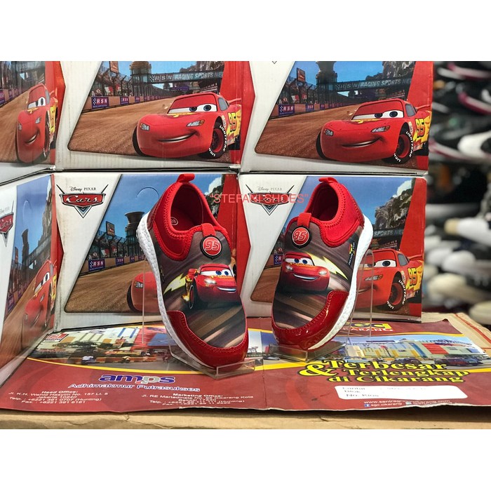 sepatu slip on anak pria karakter lightning mcqueen cars original turun harga 1255