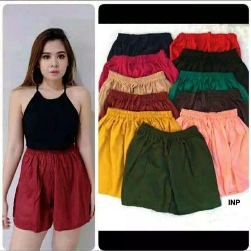 Celana Pendek Bali Polos Bahan Rayon adem nyaman buat tidur