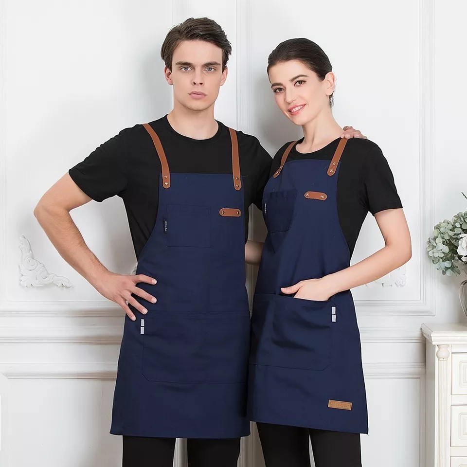 Apron Barista Custom Bartender Celemek Masak Barbershop Waiter Pria Wanita Unisex