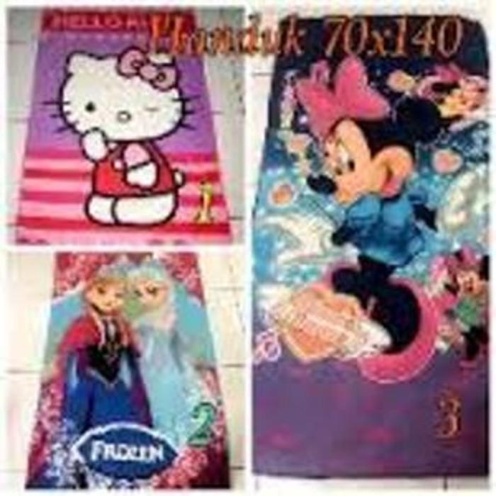 Handuk Karakter Uk 70x140cm/Handuk Anak Motif Doraemon Kitty MU DLL***TOP