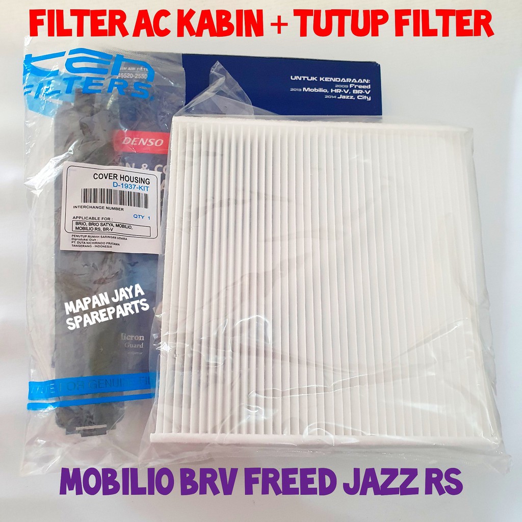 PAKET TUTUP &amp; FILTER AC - BRIO / MOBILIO / JAZZ GK5 / HR-V / JAZZ RS (DENSO)