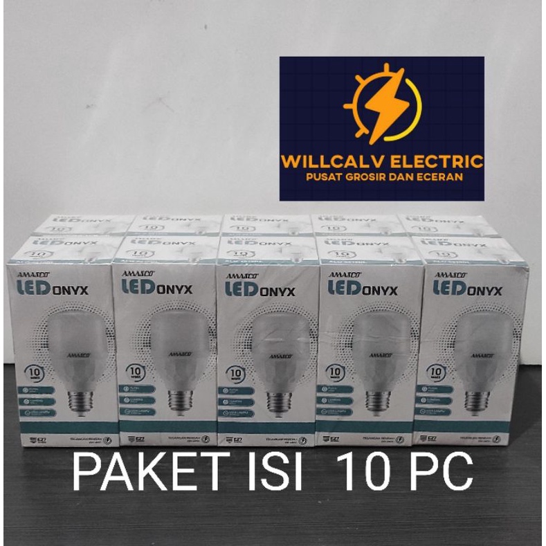 PAKET ISI 10 PC LAMPU LED AMASCO ONYX 10W 10 WATT CAHAYA PUTIH / AMASCO ONYX 10W 10 WATT CAHAYA PUTIH