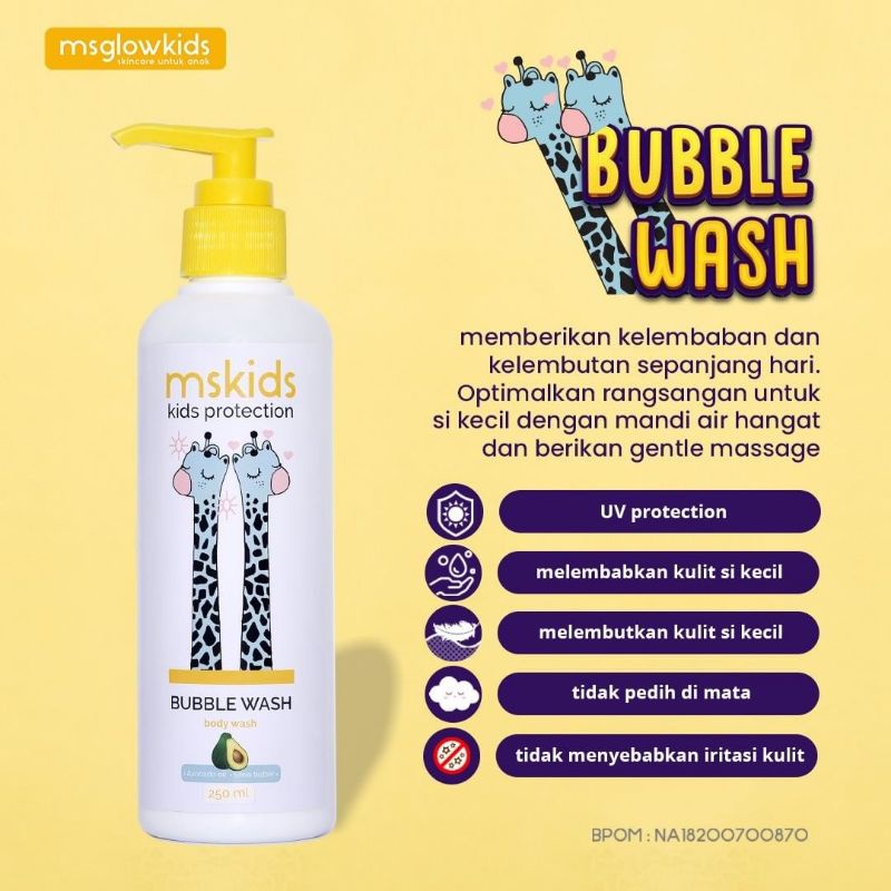 MSGLOW KIDS PAKET BABY DAILY CREAM, SHAMPOO, BUBBLE WASH