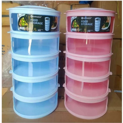 RAK TUDUNG SAJI MAKANAN LAUK BUAH KUE TINGKAT 5 SUSUN PENUTUP MASAKAN SAJI PORTABLE 5 TINGKAT