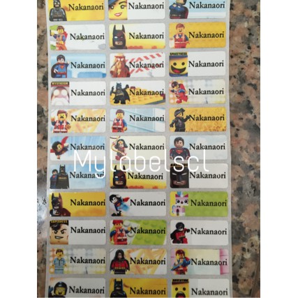 

Stiker Label Nama Name Sticker Lego Superhero Waterproof Anti Air Anti Sobek