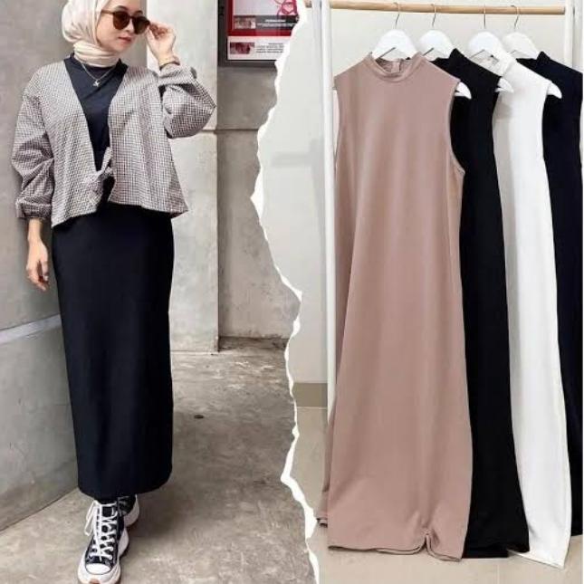 LONG DRESS INNER / SPAN DRESS RAJUT PREMIUM / MAXI DRESS WANITA  / INNER DRESS RAJUT / PAKAIAN RAJUT PANJANG