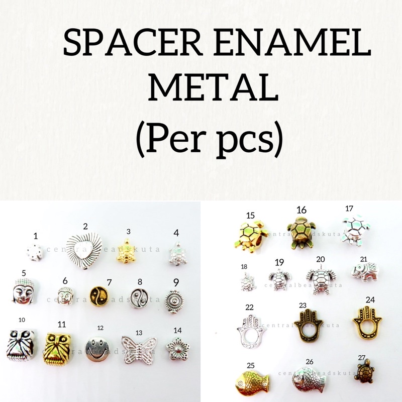 (per pcs) SPACER ENAMEL METAL / SKAT GELANG / SPACER GELANG