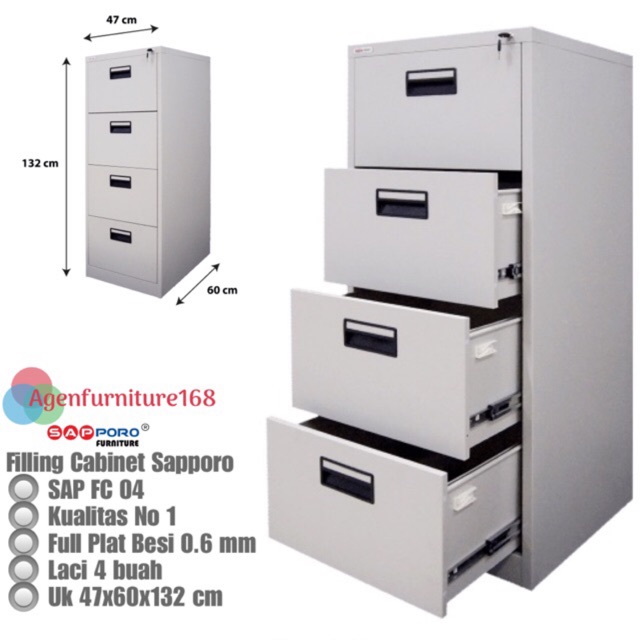  Filing Cabinet Besi  4 Susun 4 Laci SAP FC 04 Shopee 