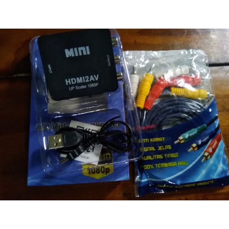 Jual Konverter Hdmi To Av Dan Kabel Rca Av Shopee Indonesia