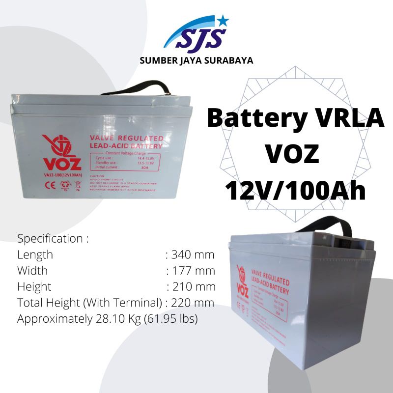 Aki kering Vrla 12v 100ah Voz New stok