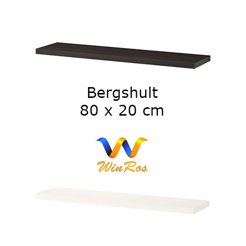 BERGSHULT Rak 80 x 20 cm cokelat hitam - putih