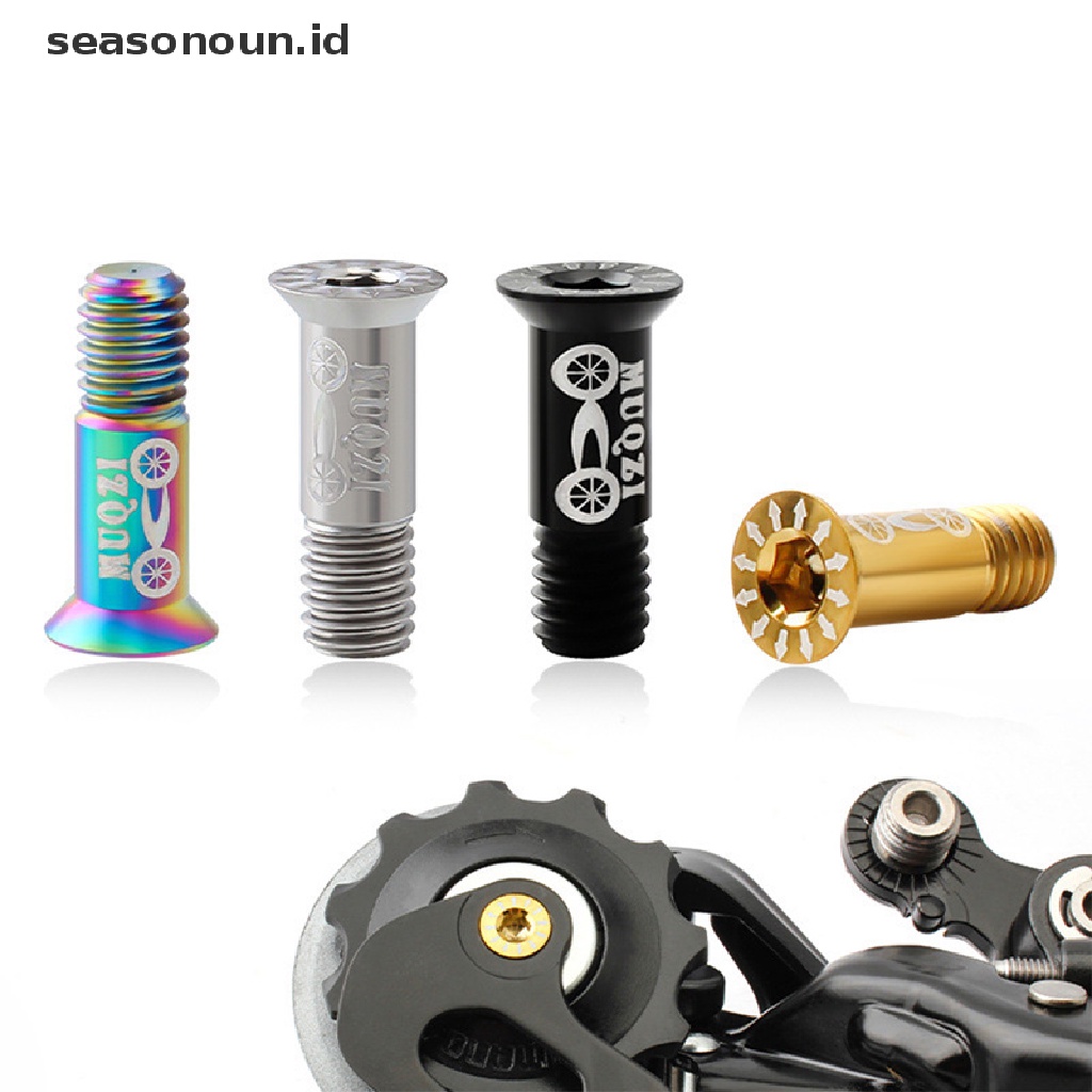 【seasonoun】 2PC Bike M5 Titanium Screws Rear Derailleur Jockey Wheel Screws Guide Wheel Bolt .