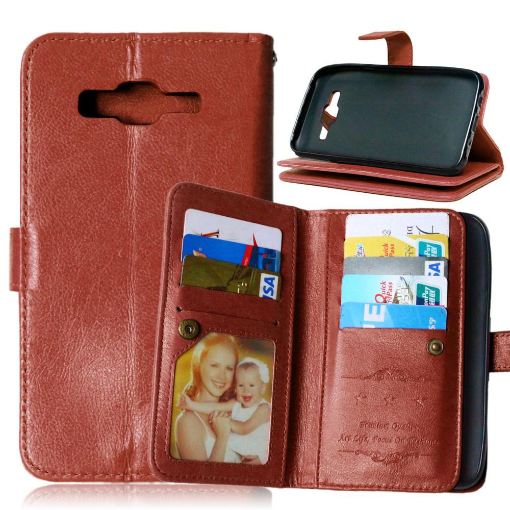 Samsung J5 2015 / J500 Leather Wallet Case With 9 Card Slot 2 in 1 Magnetic