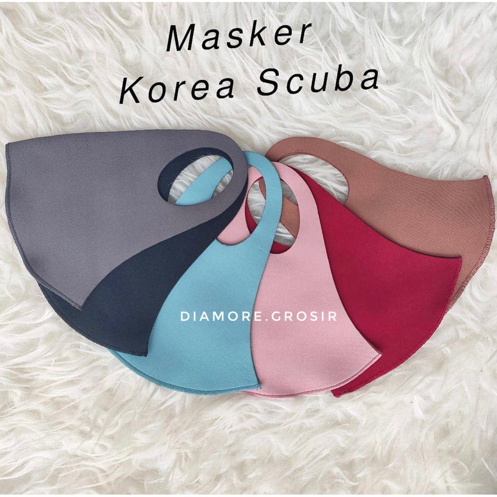 COD ( 1KG muat 130pcs) SCUBA MASKER KOREA | MASKER KAIN HIJAB