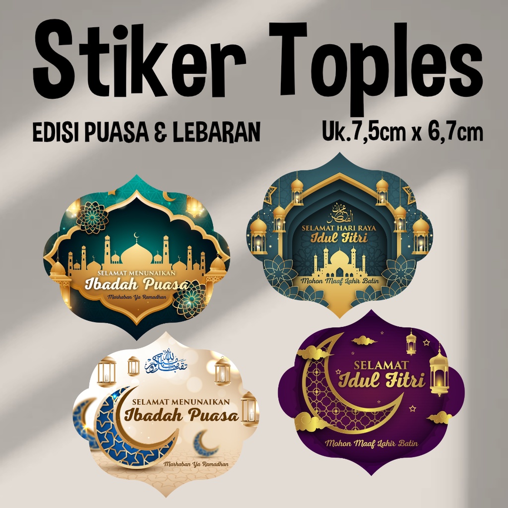 

STIKER TOPLES KUE KERING EDISI RAMADHAN / IDUL FITRI / LEBARAN ( 7,5 x 6,7 cm ) isi 24pcs