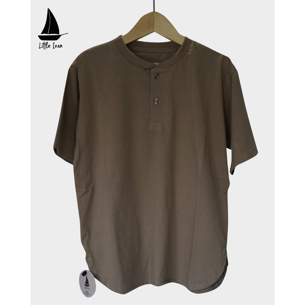 Litte Izza - Koko Henley Anak Laki - Laki Warna Milo