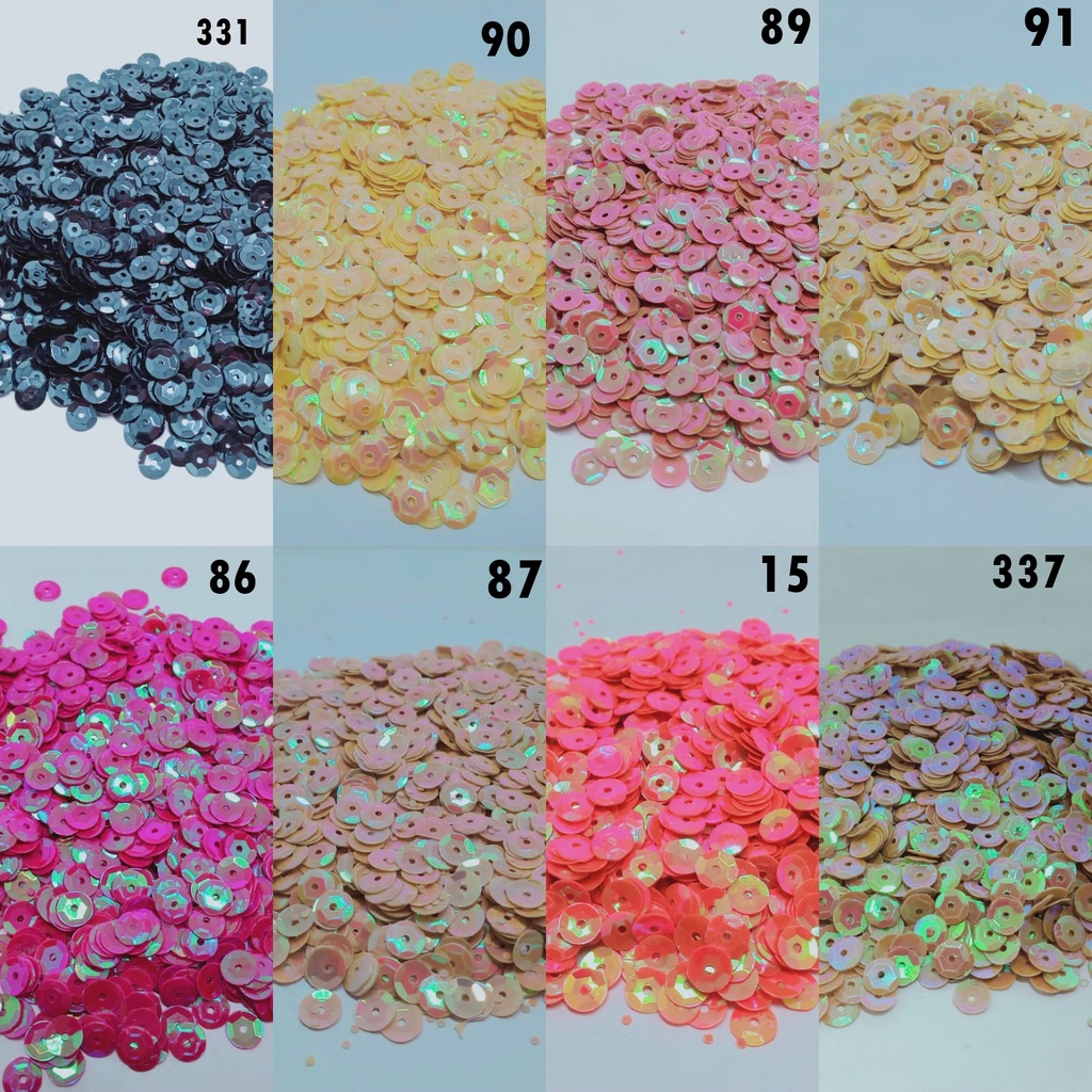 Payet Sequin Ramboci Piringan Cekung  6mc All colors 1pon/-+ 450gr *2 062...*