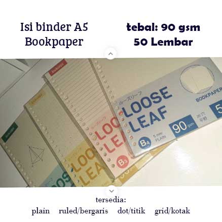 

Loose Leaf A5 - Bookpaper/ Kertas File