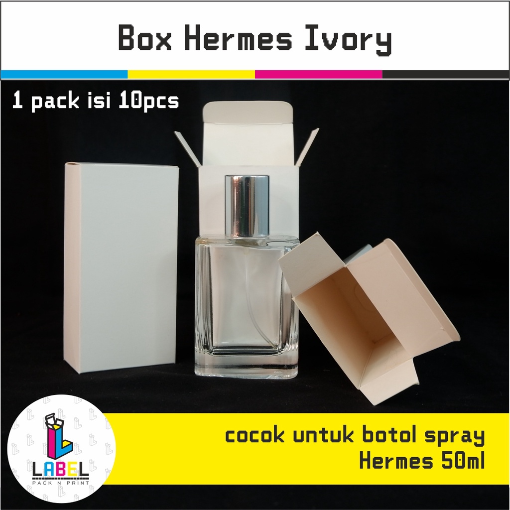 

Box Parfum Dus botol 50ml kotak Bahan Ivory 300gsm
