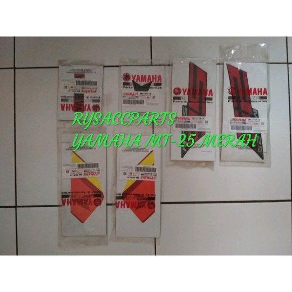 Striping Stiker motor yamaha Mt25 Merah Original