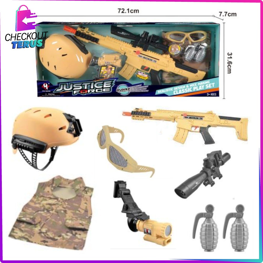 CT M99 Mainan Tembak Tembakan Set Mainan Anak Pistol Role Play Tentara Polisi dan Pemadam Kebakaran Pretend Play Outdoor Indoor Set