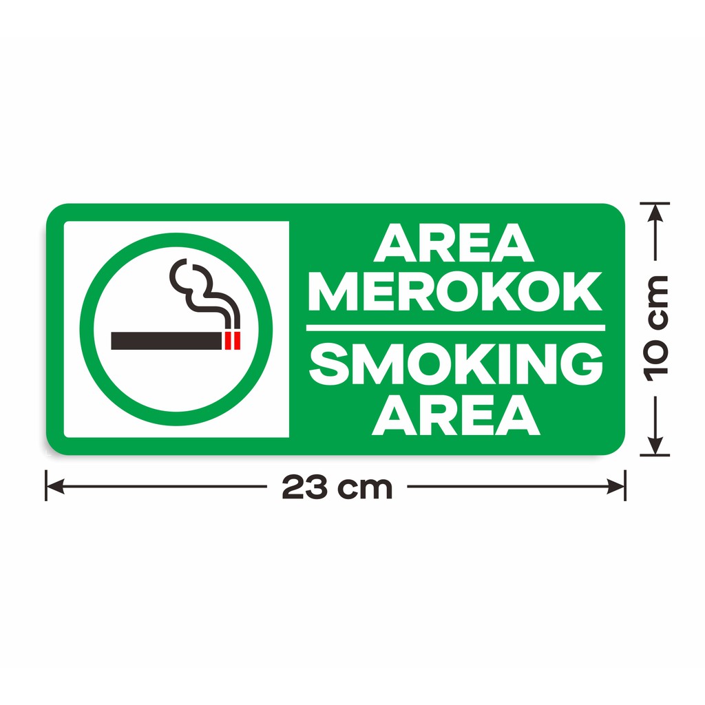 

Stiker Sign Vinyl Smoking Area Sticker Label Tempat Merokok 10 x 23 cm