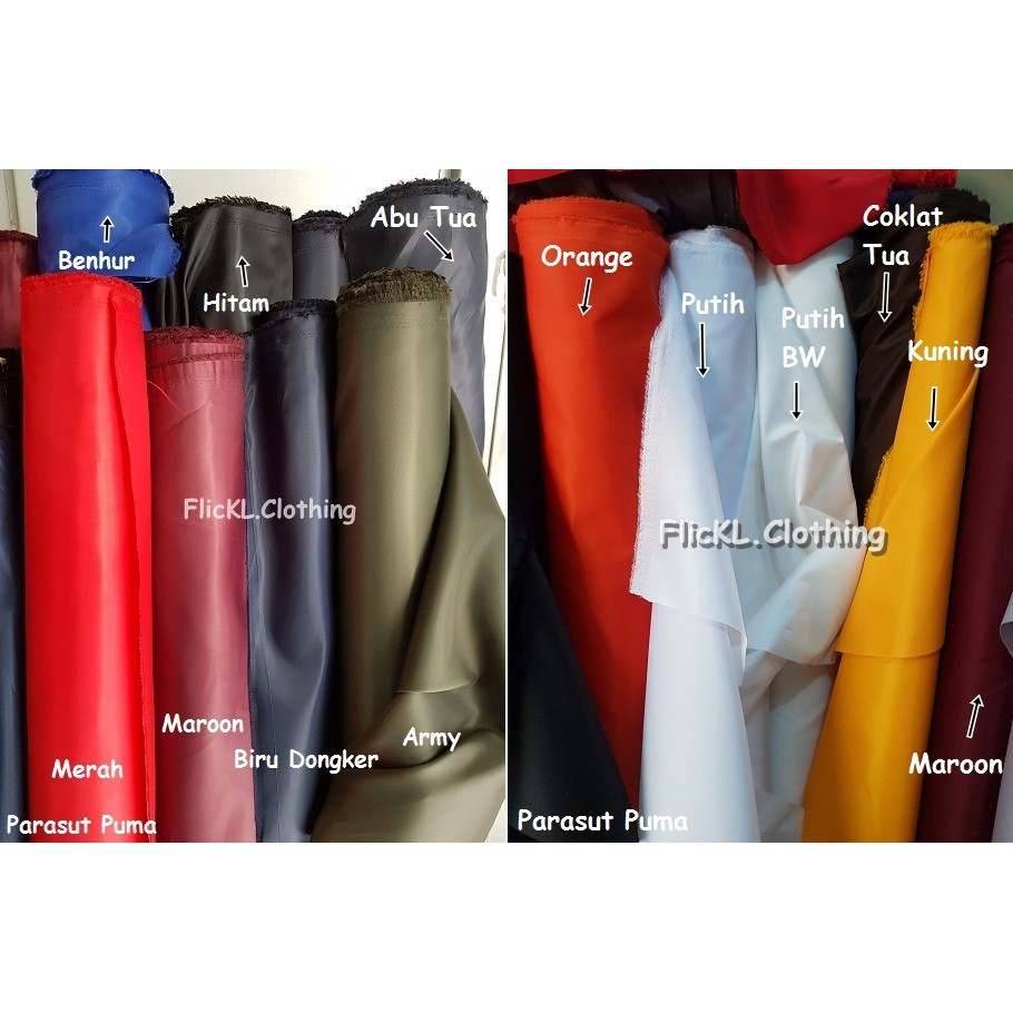 Bahan Kain Puma Parasit Parasut Anti Air Jaket Bomber