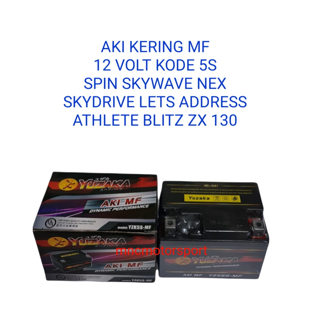 AKI BATTERY KERING MF YUZAKA KODE 5S SPIN SKYWAVE SKYDRIVE NEX LETS ADDRESS HAYATE