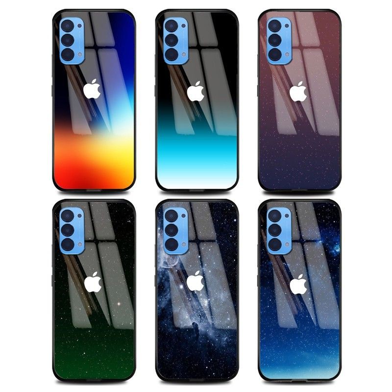 Softcase Glass Kaca Logo iphone [SF75] Oppo Reno 5 reno 4 4f a15 a53-a33 a31