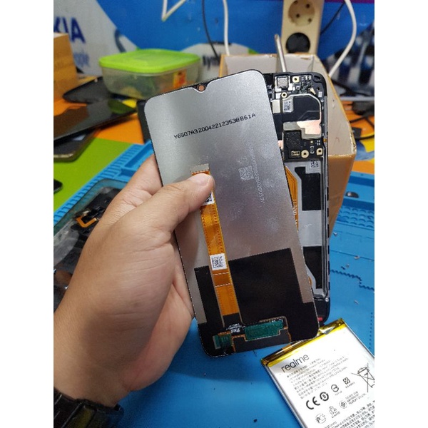 Lcd ori copotan realme c3 minus glass dan Realme C2