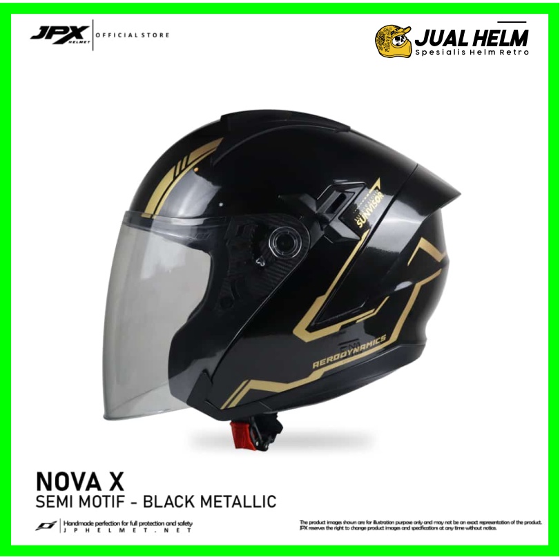 Helm JPX Nova X Semi Motif Black Metallic