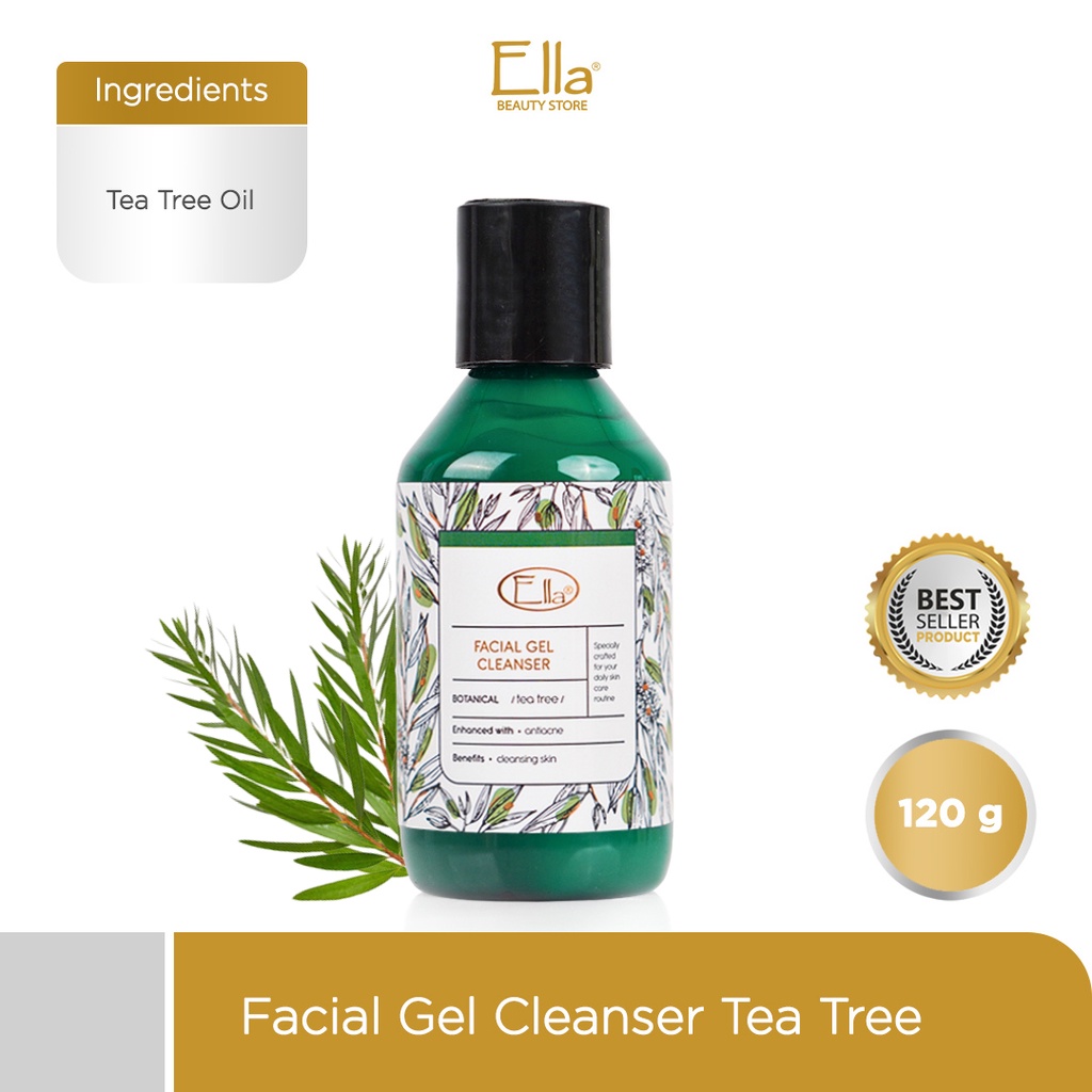 Ella Skincare Facial Gel Cleanser Tea Tree / Sabun Wajah untuk Kulit Berminyak Berlebihan & Berjeraw