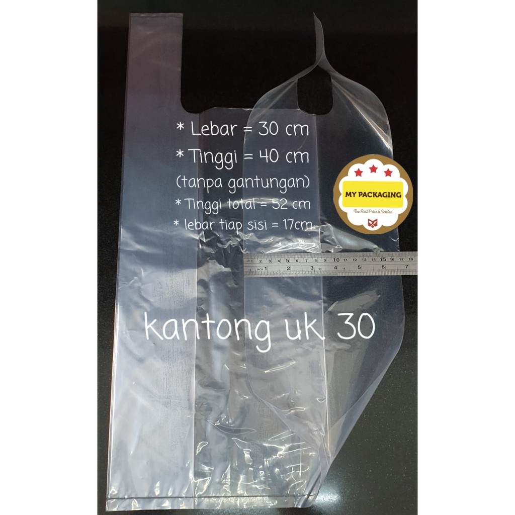 Kantong plastik BENING 30 PE TEBAL 30cm - 500Gr/pack Kresek Transparan Tebal