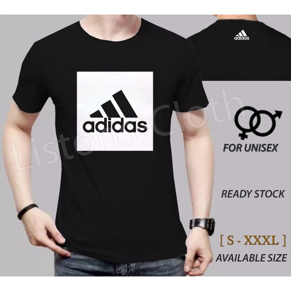 DI JUAL KAOS ADIDAS HITAM BAJU DISTRO SPORT PRIA TSHIRT BRANDED KEREN