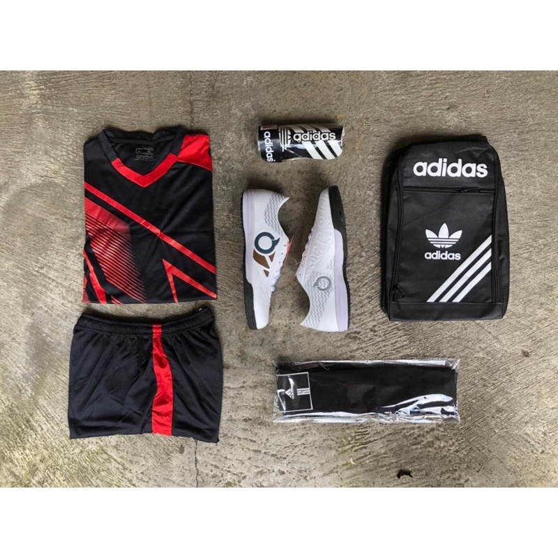 (PAKET KOMPLIT) sepatu futsal nike tempo sol karet mentah-Pkt.5 bbs white