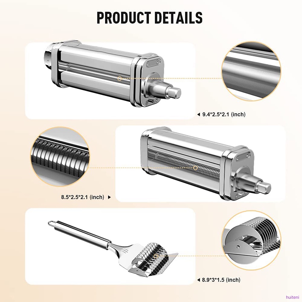 Pasta Maker 304 Stainless Steel Kitchen Pasta Roller Attachment Replacement for KitchenAid Stand Mixer huiteni.id