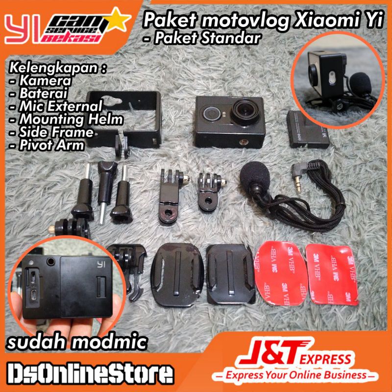 PAKET ULTIMATE MOTOVLOG XIAOMI YI MODMIC EXTERNAL YI ACTION CAM