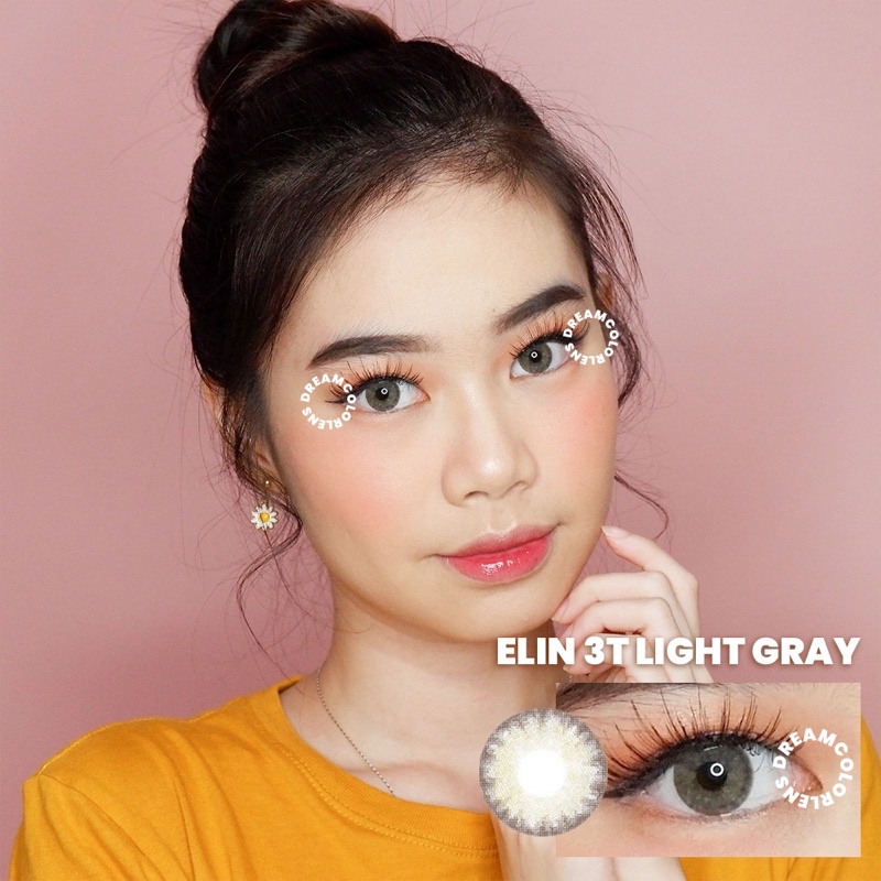 Softlens EOS Elin 3Tones Light Gray / Grey / Abu Normal Minus Beda Minus