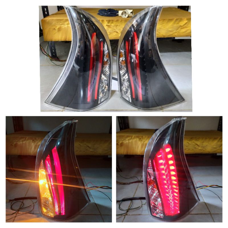 D12-1905-A-2C Stoplamp All New Avanza 2012-2019 LED-LED Bar Black Housing Clear Lens