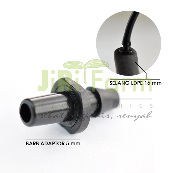 NEW Jirifarm Hidroponik Hidroponik 3401 Barb Adaptor 5 mm (09252)