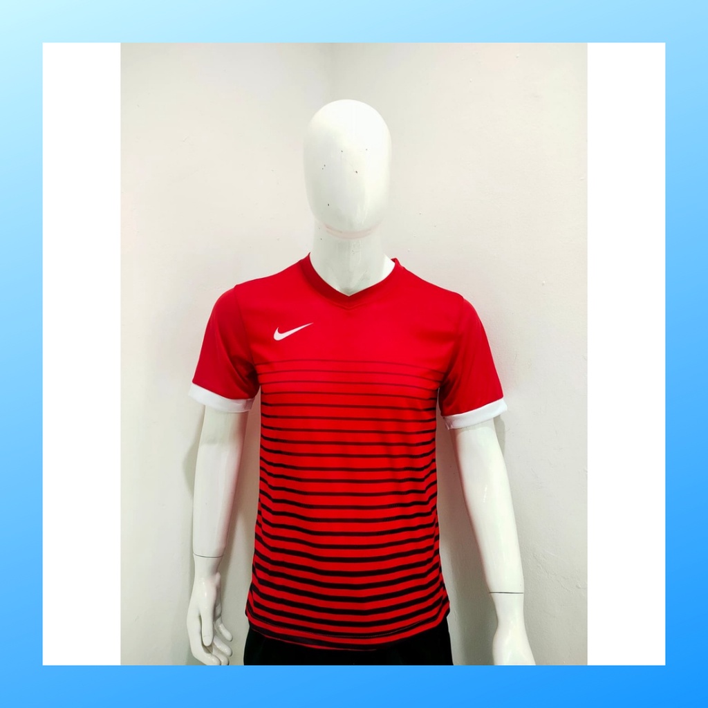 jersey futsal pria kaos sepak bola club baju atasan wanita dewasa t-shirt seragam custom jersy outfit klub olahraga kostum jarsey soccer pakaian oblong sports suit apparel NK158 merah