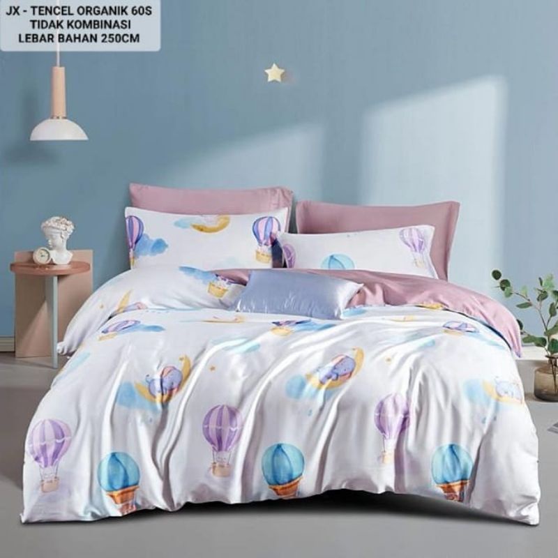 sprei tencel 60s organik sutra balon udara putih tancel tensel seprei seprai 90x200 100x200 120x200 
