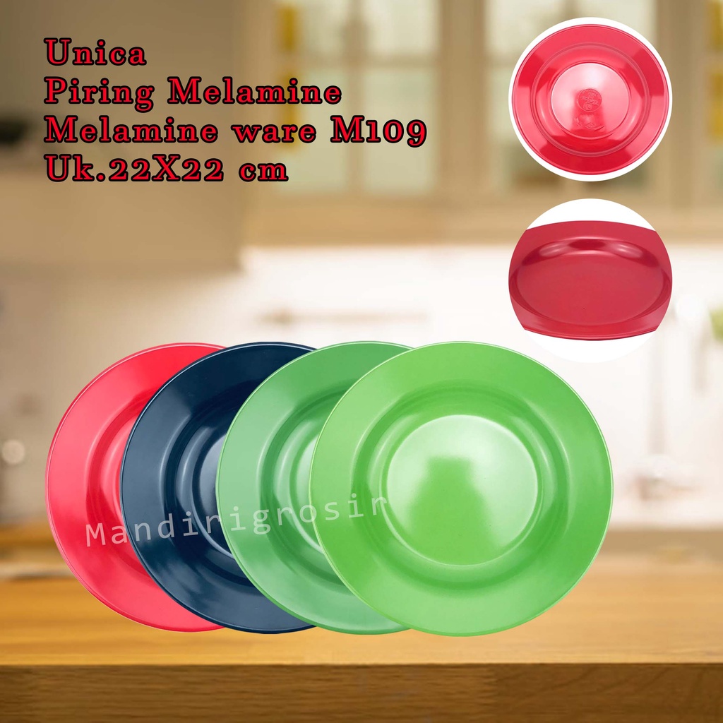 &quot;Unica * Piring Melamine * Melamine ware * M109 * Uk.22X22 cm &quot;