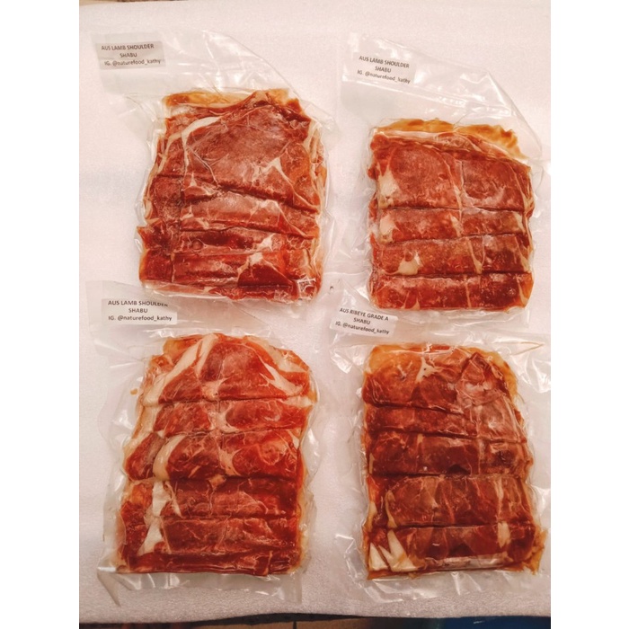 

NATUREFOOD DAGING SAPI BEEF SLICE AUS LAMB SHOULDER SHABU CUT