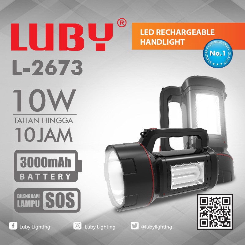 Senter Luby Emergency L-2673 cas ulang