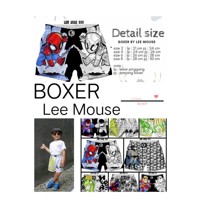 Boxer Lee mouse / grosir boxer anak