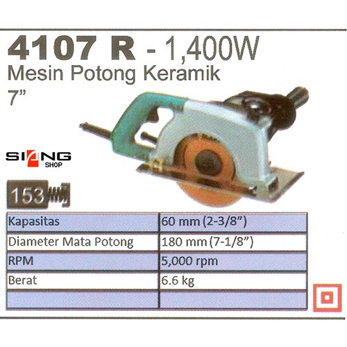 Makita 4107 R / 4107R Mesin Potong Keramik 180mm