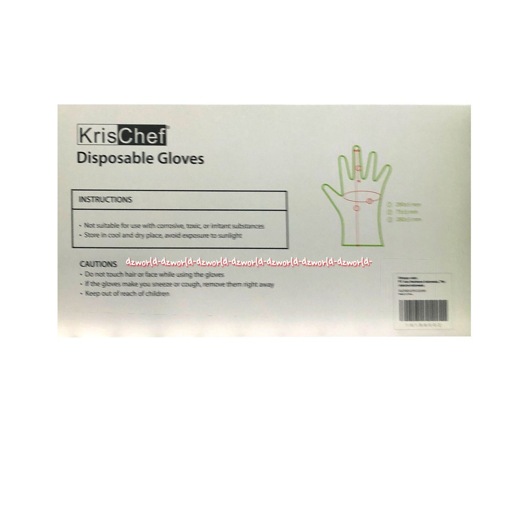 Krischef Disposable Glove Sarung Tangan Plastik Bening Untuk Masak 100Pcs Pelindung Tangan