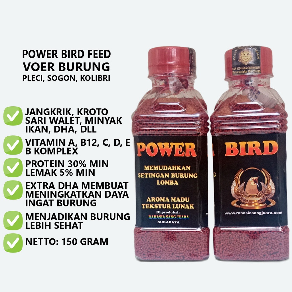 POWER BIRD FEED | PAKAN BURUNG PLECI KOLIBRI SOGON PAKAN PLECI DOSIS TINGGI PENGGANTI EF