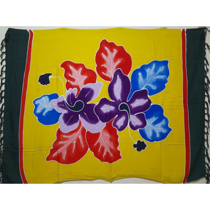 Sarung pantai lukis khas bali | Sarung pantai handmade | Kain pantai lukis | Sarung pantai murah-Yellow isi rombe